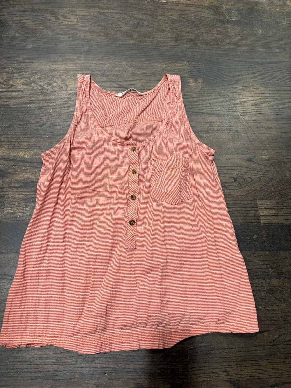 Woolrich Coral-Striped Button Tank
